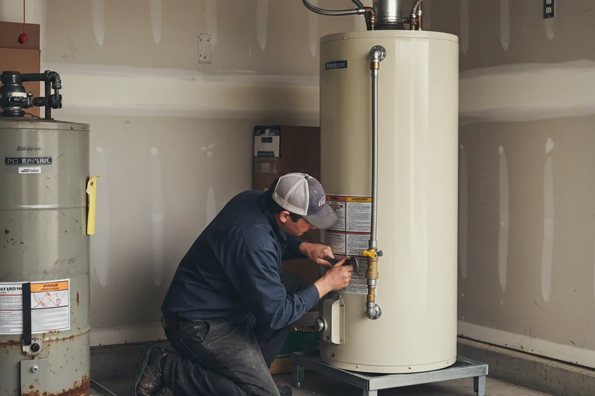 Water heater and shutoff valve replacement in Otis